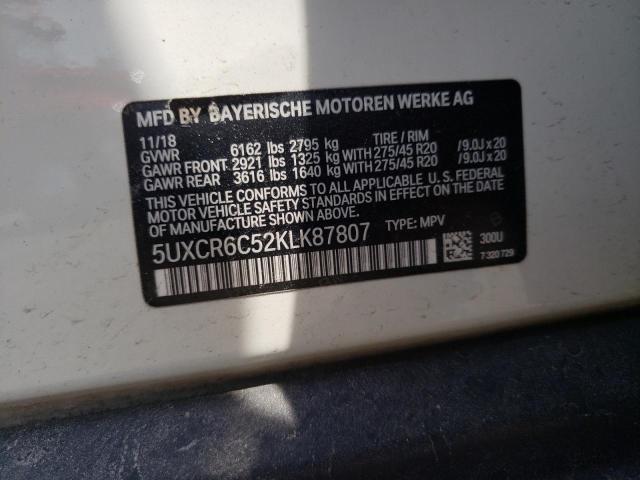 Photo 10 from auction – 2019 BMW X5 XDRIVE4 with VIN 5UXCR6C52KLK87807