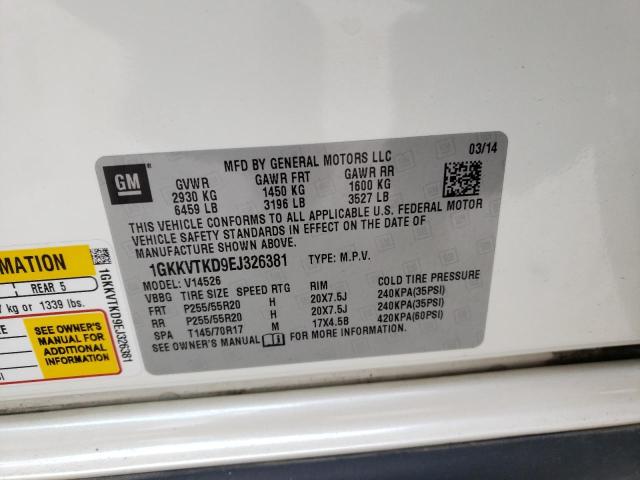 Photo 10 from auction – 2014 GMC ACADIA DEN with VIN 1GKKVTKD9EJ326381