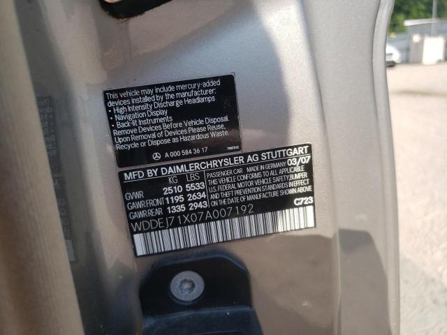 Photo 10 from auction – 2007 MERCEDES-BENZ CL550 with VIN WDDEJ71X07A007192