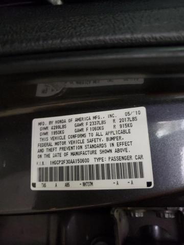 Photo 10 from auction – 2010 HONDA ACCORD LX with VIN 1HGCP2F30AA150600