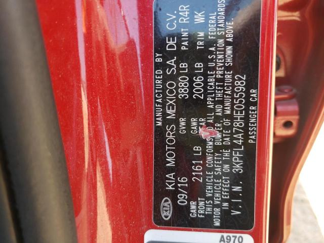 Photo 10 from auction – 2017 KIA FORTE LX with VIN 3KPFL4A78HE055982