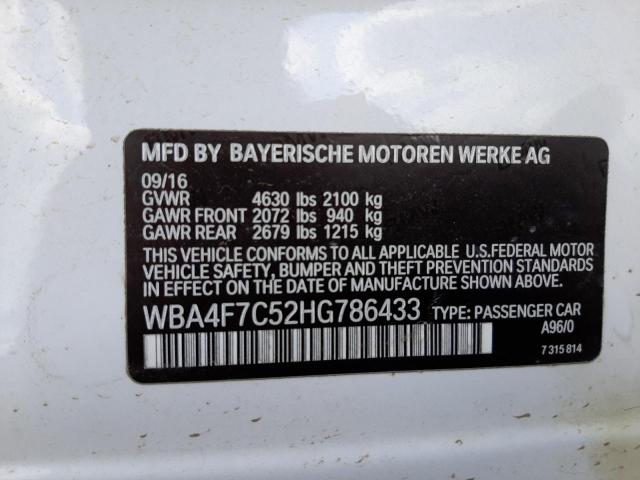 Photo 10 from auction – 2017 BMW 430I GRAN with VIN WBA4F7C52HG786433