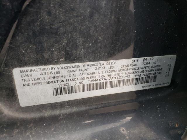 Photo 1 from auction – 2010 VOLKSWAGEN JETTA with VIN 3VWAX7AJ7AM127243