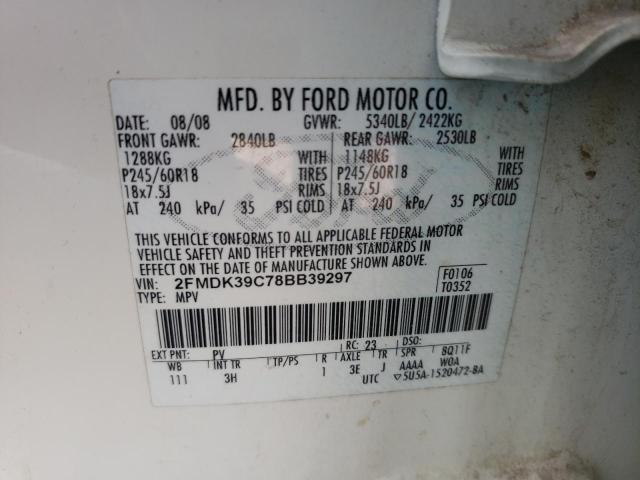 Photo 10 from auction – 2008 FORD EDGE LIMIT with VIN 2FMDK39C78BB39297