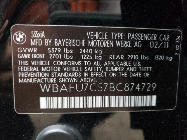 Photo 10 from auction – 2011 BMW 535 XI with VIN WBAFU7C57BC874729