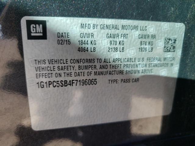 Photo 10 from auction – 2015 CHEVROLET CRUZE LT with VIN 1G1PC5SB4F7196065