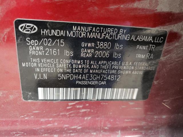 Photo 10 from auction – 2016 HYUNDAI ELANTRA SE with VIN 5NPDH4AE3GH754812