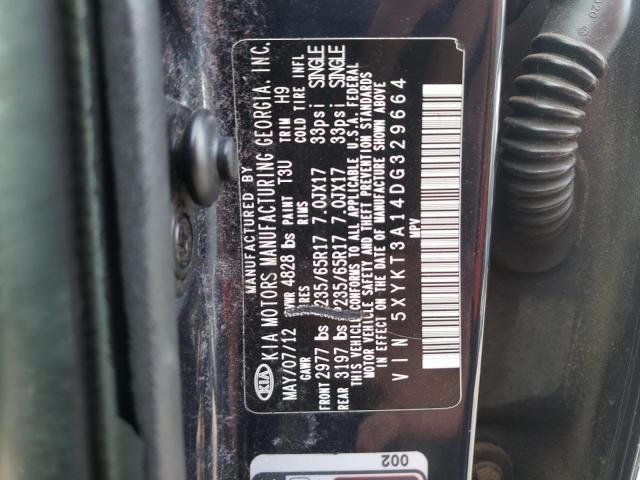 Photo 10 from auction – 2013 KIA SORENTO LX with VIN 5XYKT3A14DG329664