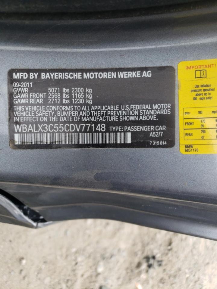 Photo 10 from auction – 2012 BMW 650 I with VIN WBALX3C55CDV77148