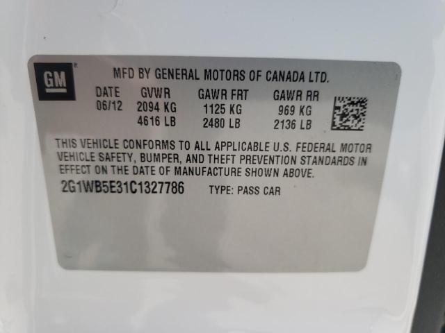 Photo 10 from auction – 2012 CHEVROLET IMPALA LT with VIN 2G1WB5E31C1327786
