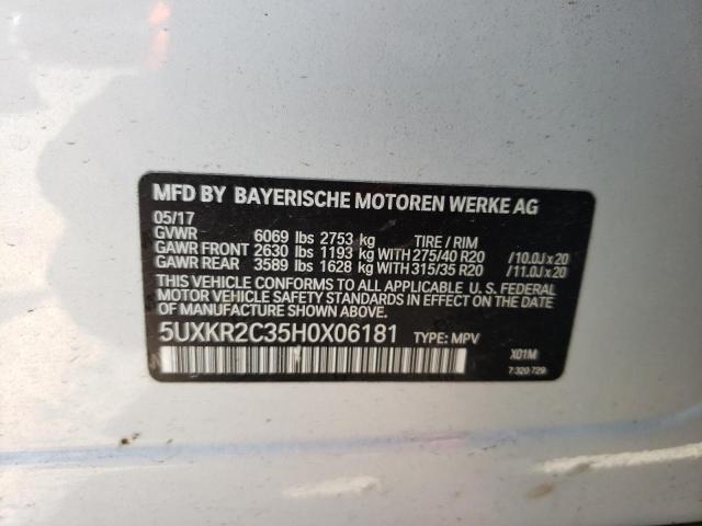 Photo 10 from auction – 2017 BMW X5 SDRIVE3 with VIN 5UXKR2C35H0X06181