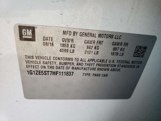 Photo 10 from auction – 2017 CHEVROLET MALIBU LT with VIN 1G1ZE5ST7HF111837