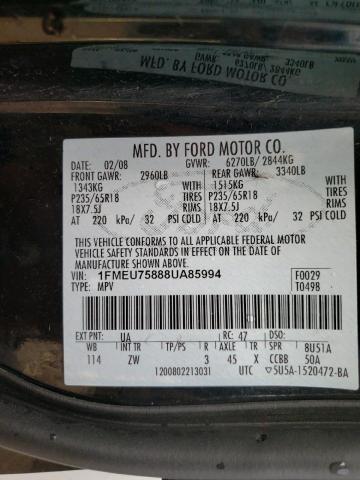 Photo 10 from auction – 2008 FORD EXPLORER L with VIN 1FMEU75888UA85994