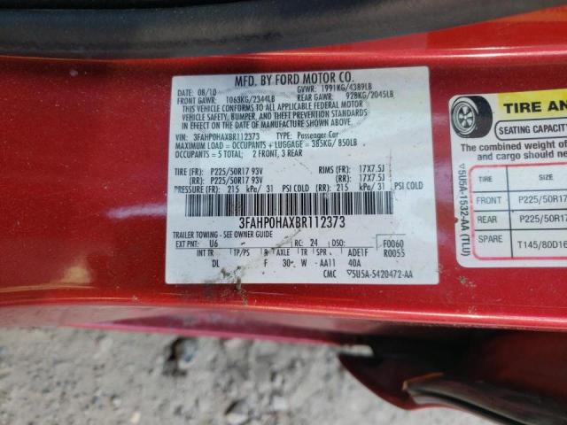 Photo 10 from auction – 2011 FORD FUSION SE with VIN 3FAHP0HAXBR112373