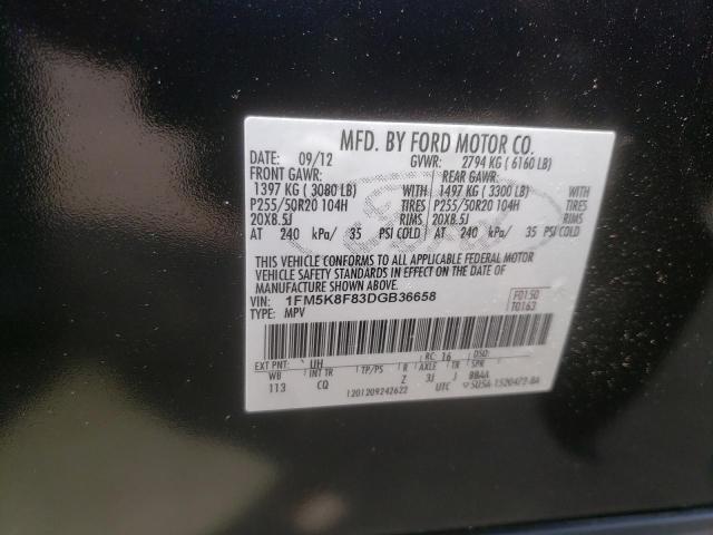 Photo 10 from auction – 2013 FORD EXPLORER L with VIN 1FM5K8F83DGB36658