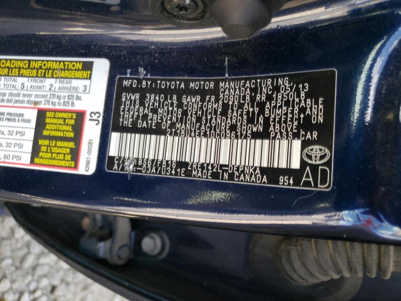 صورة رقم 10 من المزاد - 2013 TOYOTA COROLLA BA مع VIN 2T1BU4EE1DC096175
