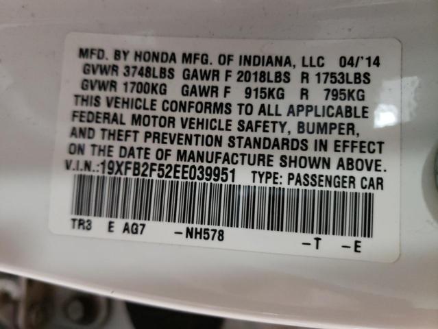Photo 10 from auction – 2014 HONDA CIVIC LX with VIN 19XFB2F52EE039951