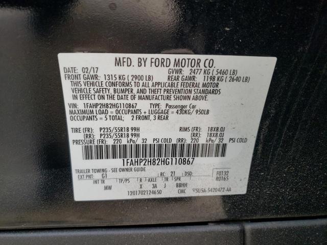Photo 10 from auction – 2017 FORD TAURUS SEL with VIN 1FAHP2H82HG110867