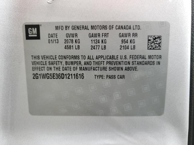 Photo 10 from auction – 2013 CHEVROLET IMPALA LT with VIN 2G1WG5E36D1211616