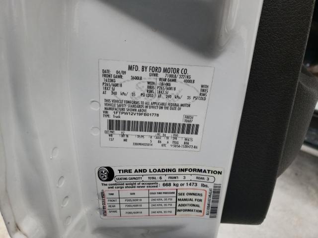 Photo 10 from auction – 2009 FORD F150 SUPER with VIN 1FTPW12V19FB01778