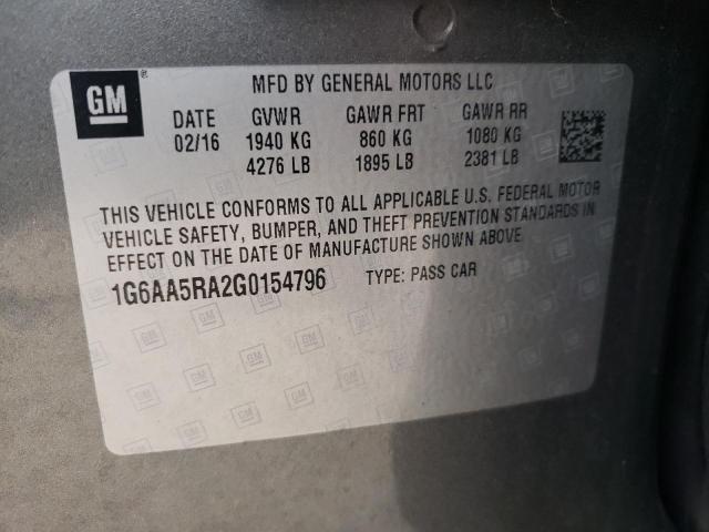 Photo 10 from auction – 2016 CADILLAC ATS with VIN 1G6AA5RA2G0154796