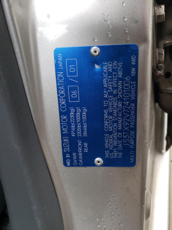 Photo 10 from auction – 2002 SUZUKI XL7 PLUS with VIN JS3TX92V724101006