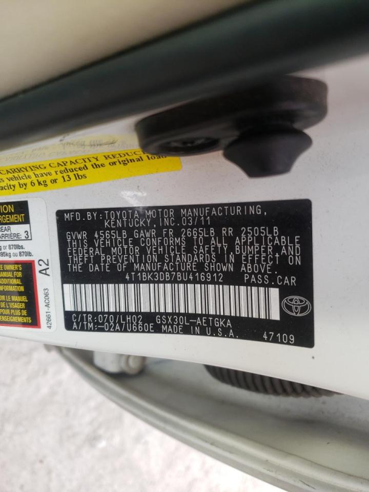 Фото 10 с аукциона – 2011 TOYOTA AVALON BAS с VIN 4T1BK3DB7BU416912