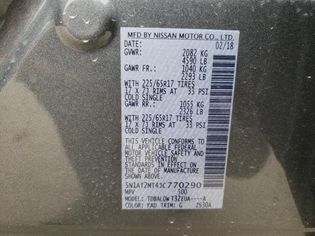 Photo 10 from auction – 2018 NISSAN ROGUE S with VIN 5N1AT2MT4JC770290
