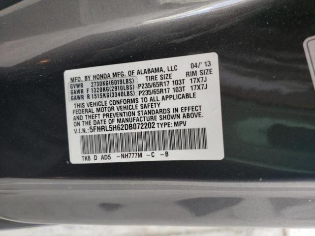 Photo 10 from auction – 2013 HONDA ODYSSEY EX with VIN 5FNRL5H62DB072202