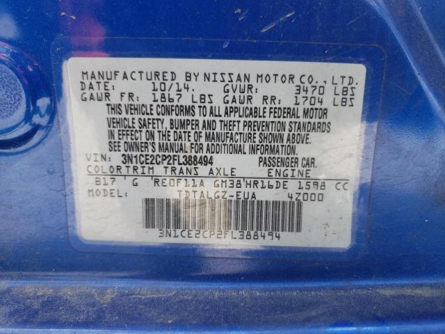 Photo 10 from auction – 2015 NISSAN VERSA NOTE with VIN 3N1CE2CP2FL388494