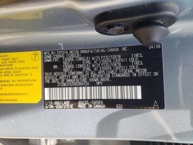 Photo 10 from auction – 2009 LEXUS RX 350 with VIN 2T2GK31U59C064724