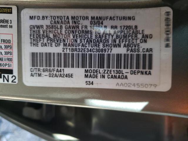 Photo 10 from auction – 2004 TOYOTA COROLLA CE with VIN 2T1BR32E34C308977