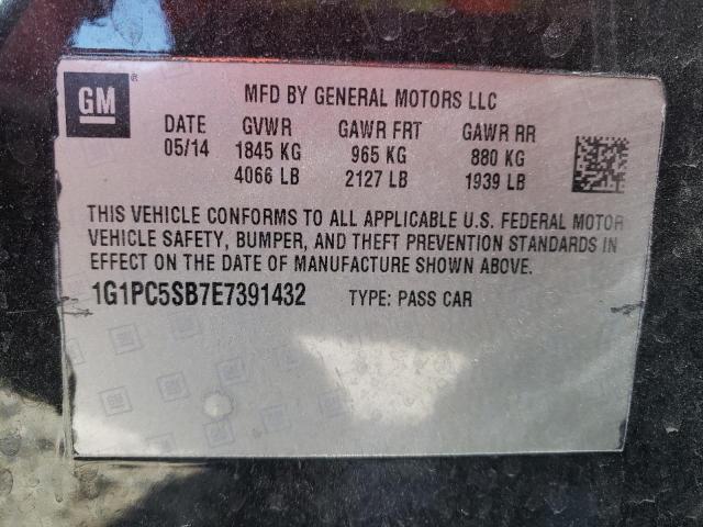 Photo 10 from auction – 2014 CHEVROLET CRUZE LT with VIN 1G1PC5SB7E7391432