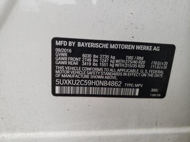 Photo 10 from auction – 2017 BMW X6 XDRIVE3 with VIN 5UXKU2C59H0N84862