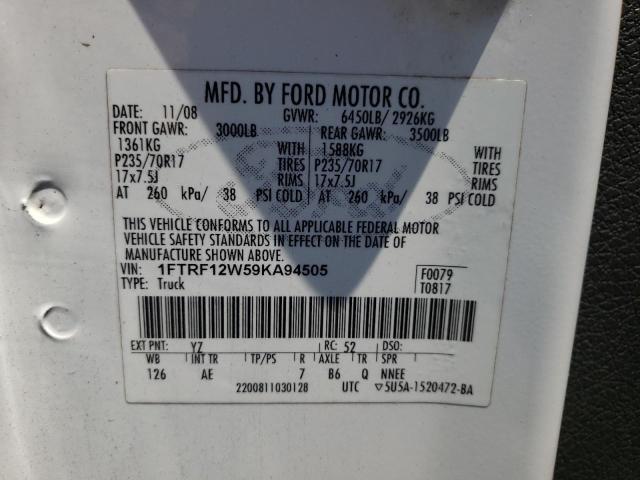 Photo 10 from auction – 2009 FORD F150 with VIN 1FTRF12W59KA94505