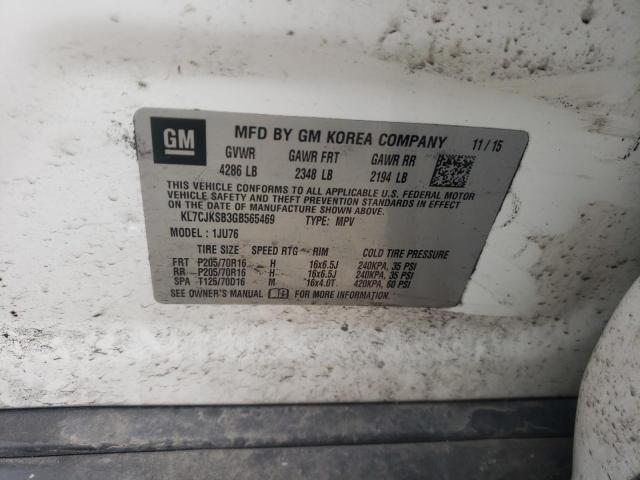 Photo 10 from auction – 2016 CHEVROLET TRAX LS with VIN KL7CJKSB3GB565469