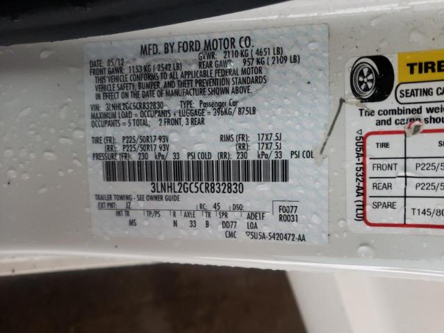 Photo 10 from auction – 2012 LINCOLN MKZ with VIN 3LNHL2GC5CR832830