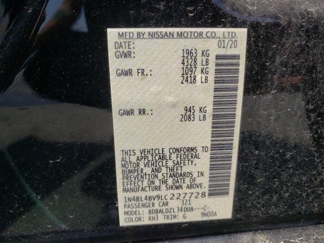 NISSAN ALTIMA S 2020 with VIN 1N4BL4BV9LC227728 - Photo from auction