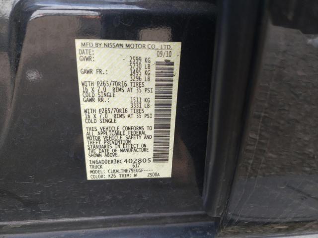 Photo 10 from auction – 2011 NISSAN FRONTIER S with VIN 1N6AD0ER3BC402805