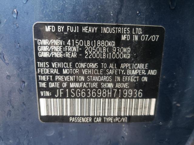 Photo 10 from auction – 2008 SUBARU FORESTER 2 with VIN JF1SG63698H719936
