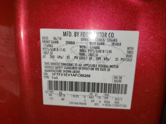 Photo 10 from auction – 2010 FORD F150 SUPER with VIN 1FTFX1EV1AFC88268