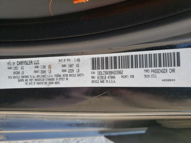 Photo 10 from auction – 2008 DODGE AVENGER SX with VIN 1B3LC56K88N222862