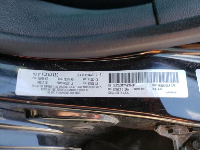 Photo 10 from auction – 2015 CHRYSLER 200 S with VIN 1C3CCCBB7FN670424