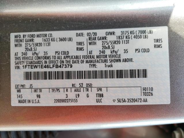 Photo 10 from auction – 2020 FORD F150 SUPER with VIN 1FTEW1E46LFB47379
