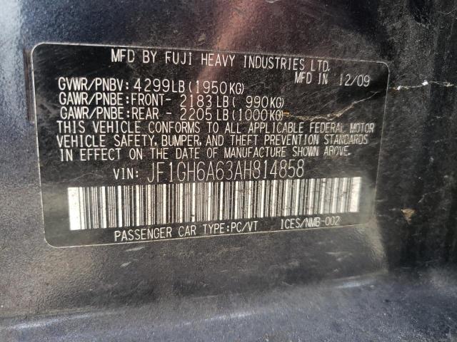 Photo 10 from auction – 2010 SUBARU IMPREZA 2. with VIN JF1GH6A63AH814858