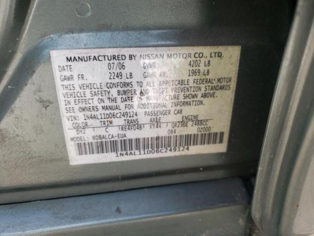 Photo 10 from auction – 2006 NISSAN ALTIMA S with VIN 1N4AL11D06C249124