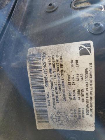 Photo 10 from auction – 2004 SATURN ION LEVEL with VIN 1G8AJ52F34Z194695