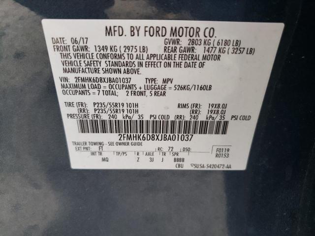 Photo 10 from auction – 2018 FORD FLEX LIMIT with VIN 2FMHK6D8XJBA01037