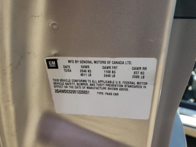 BUICK LACROSSE C 2005 with VIN 2G4WD532951226831 - Photo from auction