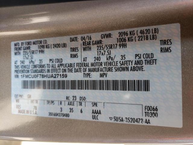 Photo 10 from auction – 2017 FORD ESCAPE S with VIN 1FMCU0F78HUA27159